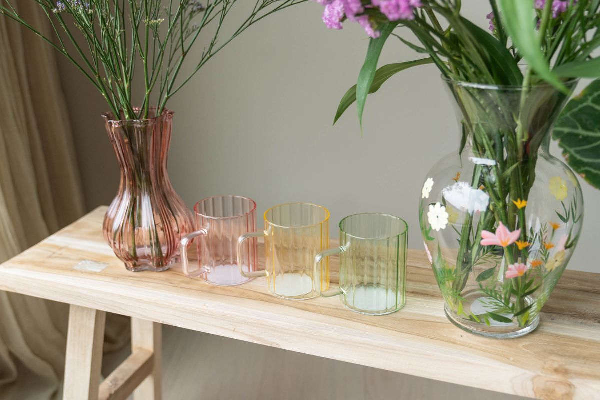 Te-glass med hank – 400 ml – Grønn