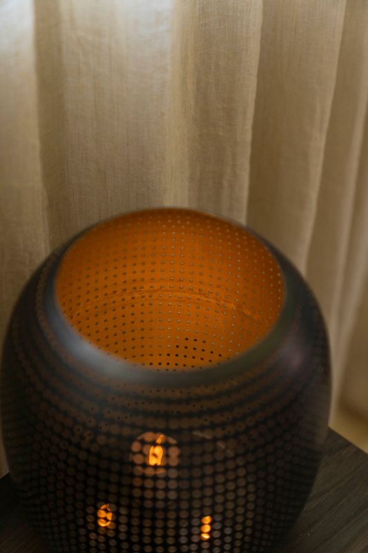 Lyslykt 21x22cm Svart