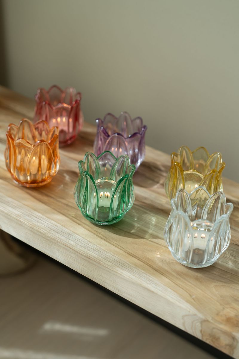 Telysholder glass – gul