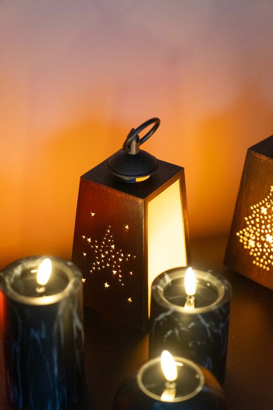 LED Lanterne 10x19cm - Stjerne