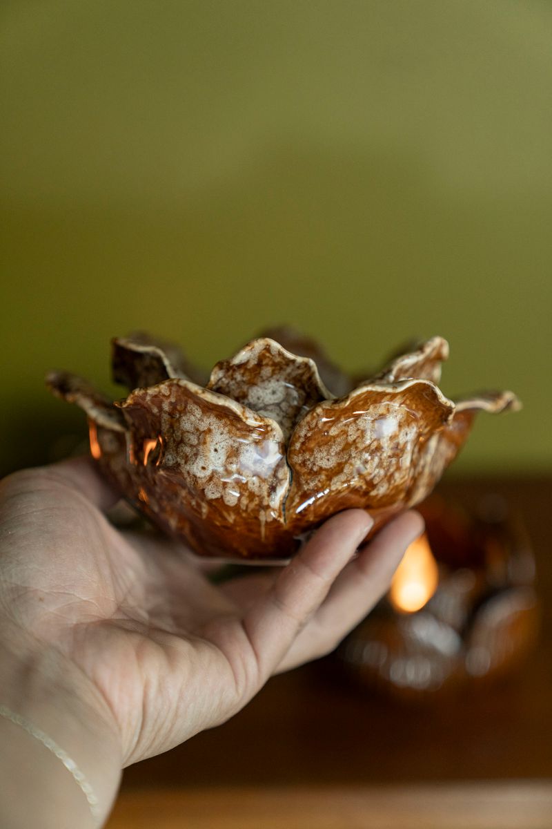 Lysholder Blomst - Brun