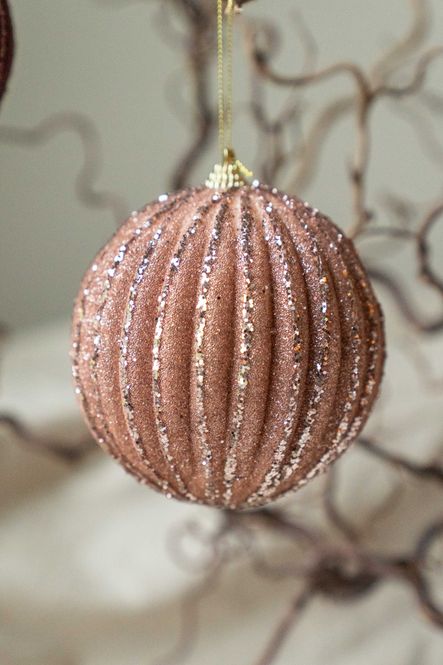 Hovedbilde Glimmer Julekule 12cm - Gammelrosa