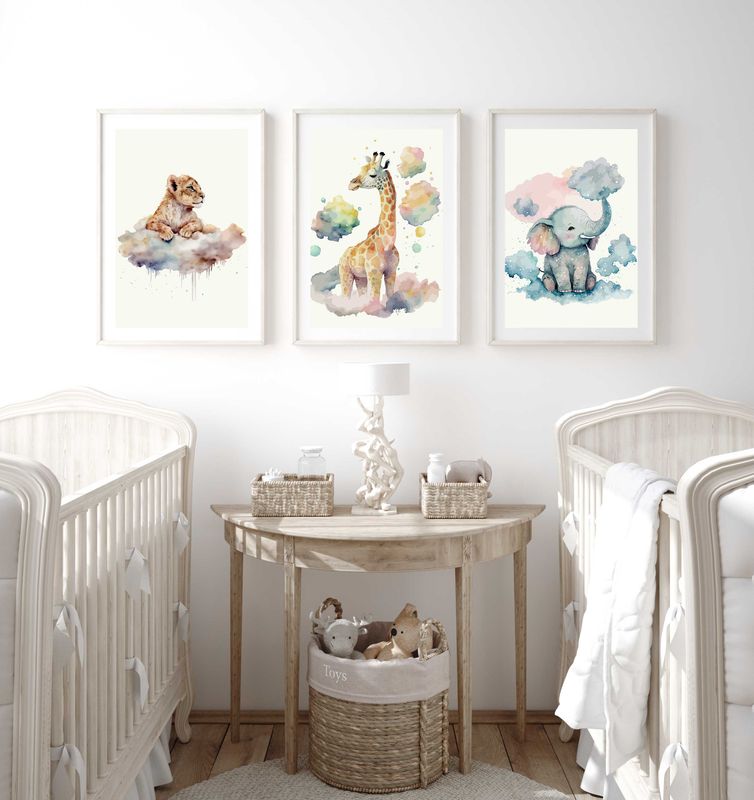 Poster - Fargesky Elefant