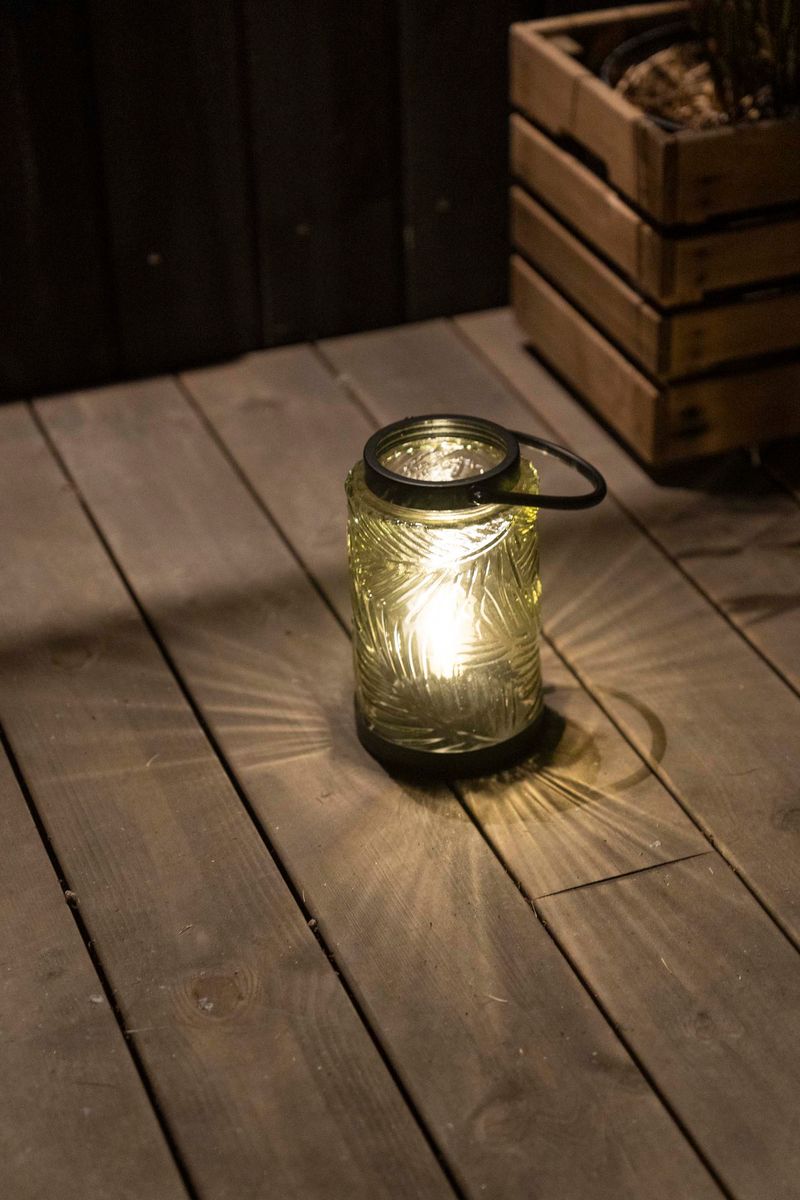 LED Lanterne 20x12cm Lys Grønn