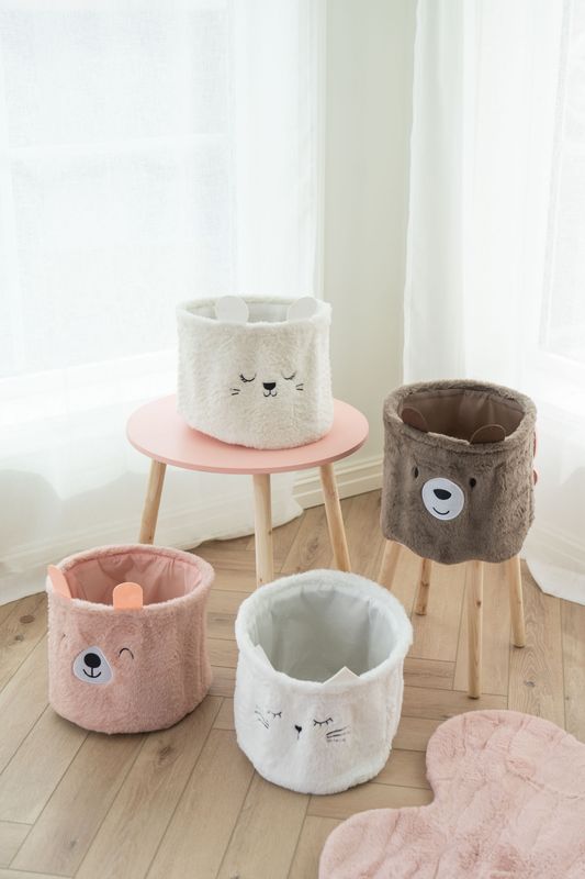 Oppbevaringskurv – Beige Bjørn