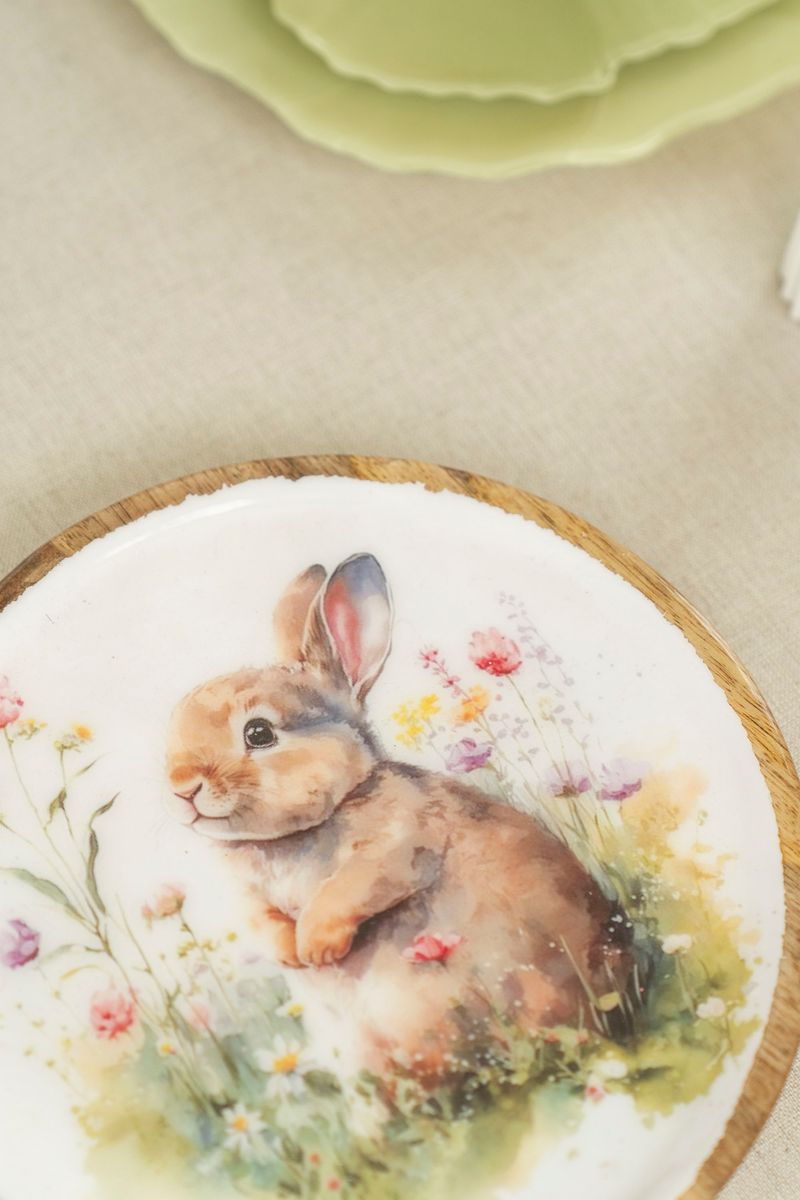 Vårsprett serveringsbrett – Ø22×H2,5 cm Kanin