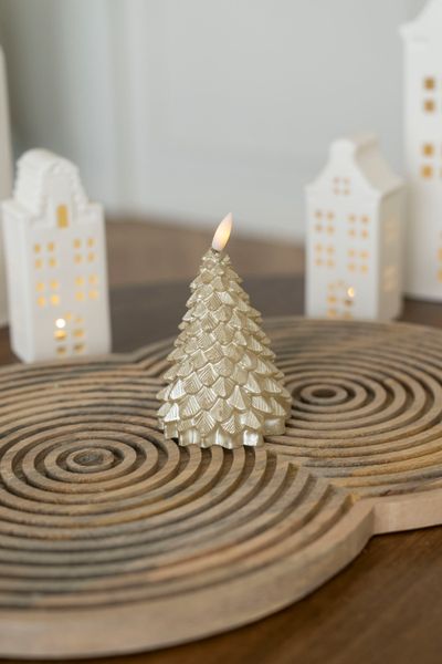 Hovedbilde LED Lys Tre 11cm Gull