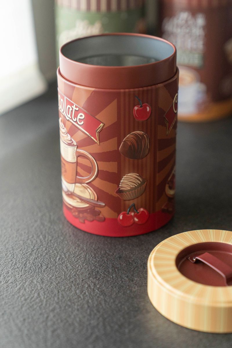 Retro Oppbevaringsboks – Ø10×H16 cm – Chocolate