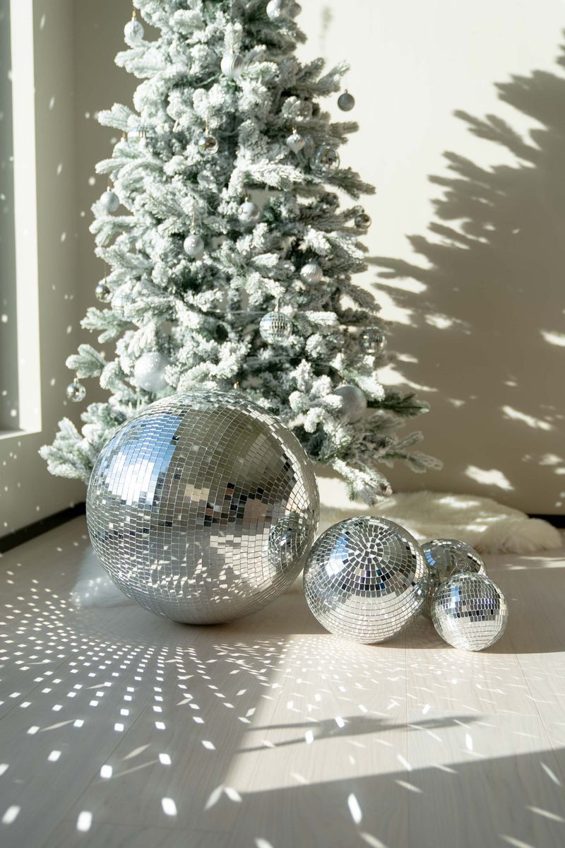 Diskokule 25cm - sølv