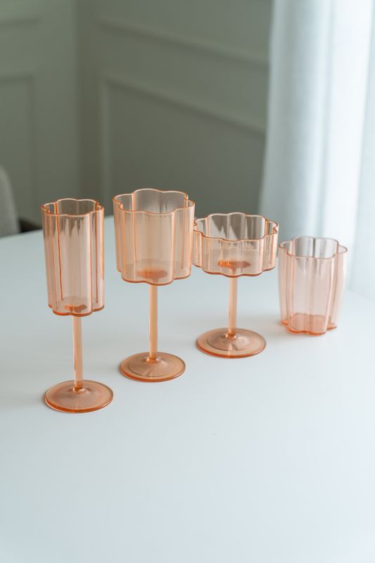 Blomst cocktailglass – 230 ml – rosa