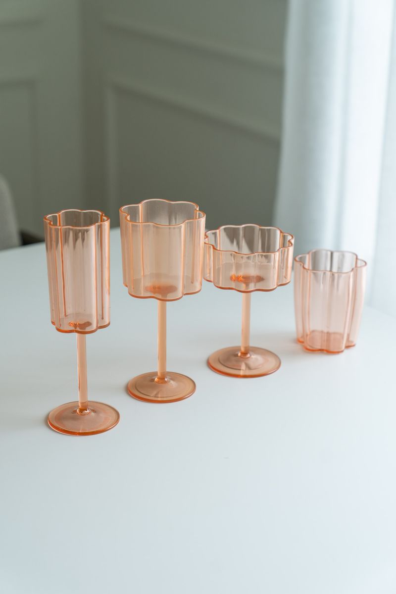 Blomst cocktailglass – 230 ml – rosa