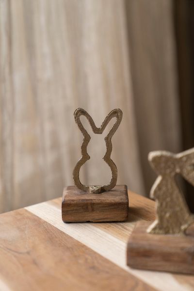 Hovedbilde Dekorkanin i mangotre og aluminium – H13 cm ...