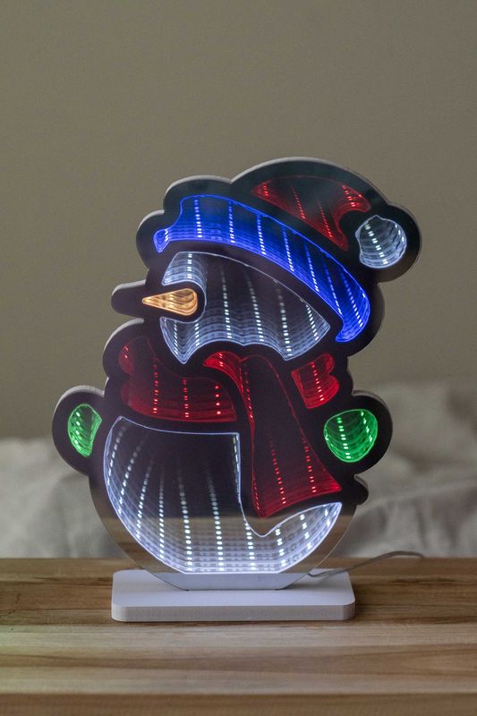 Mirror Infinity LED 28cm - Snømann