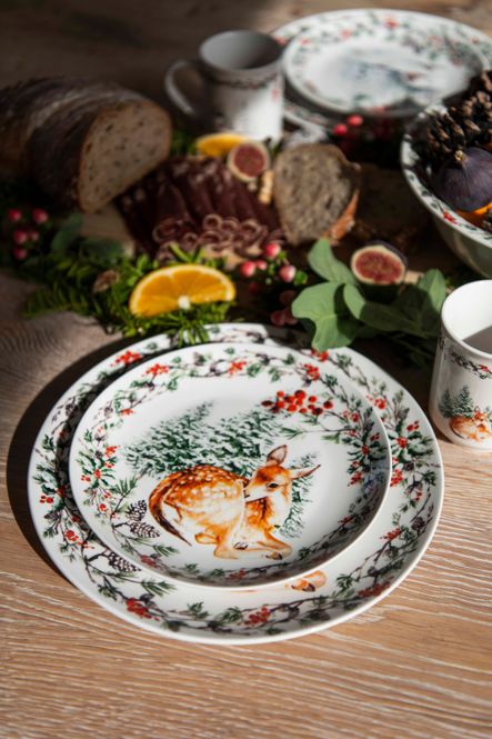 Hovedbilde Juletid Tallerken 20cm Rådyr