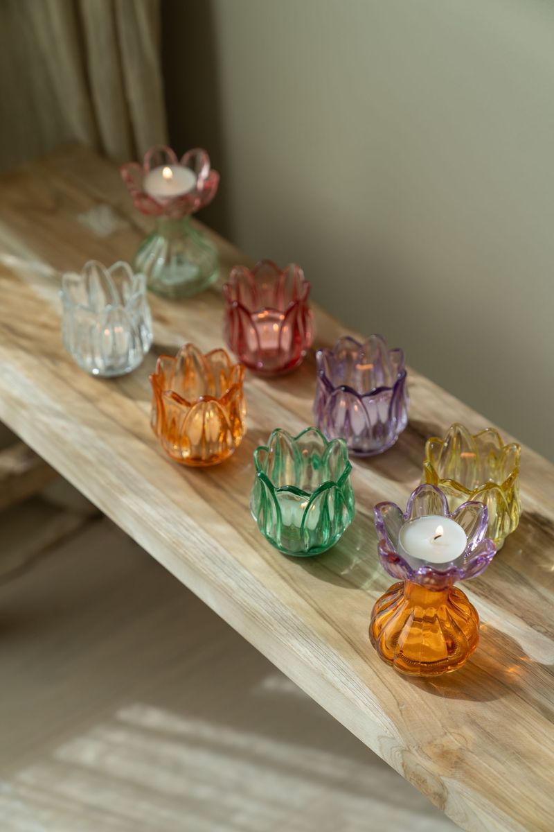 Telysholder glass – lilla