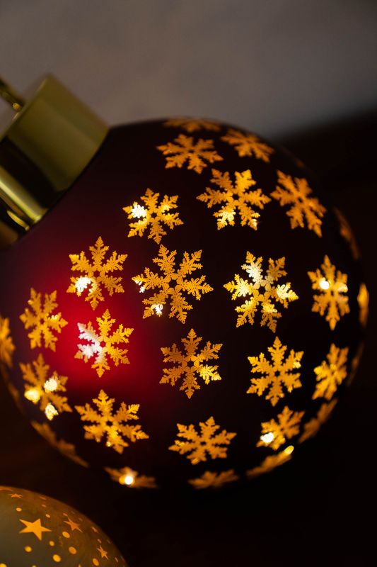 LED Kule 20cm Matt Rød