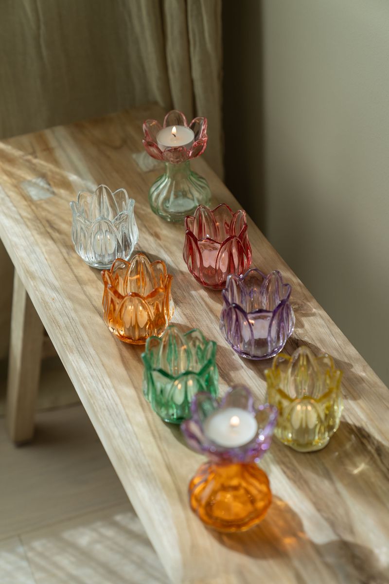 Telysholder glass – gul