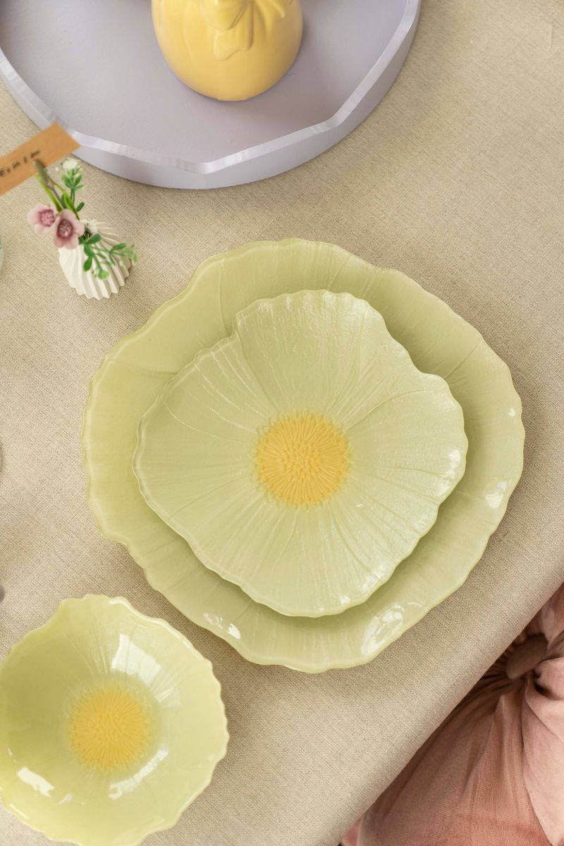 Valmue Tallerken 21cm - Grønn