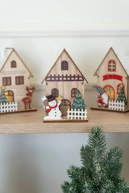 Treby - Hus 15cm m/Snømann