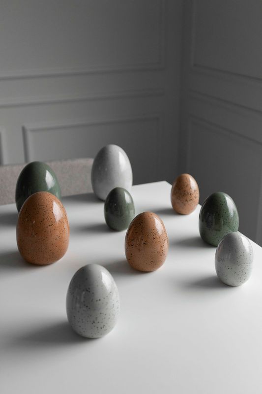 Egg 17cm Prikker - Grønn