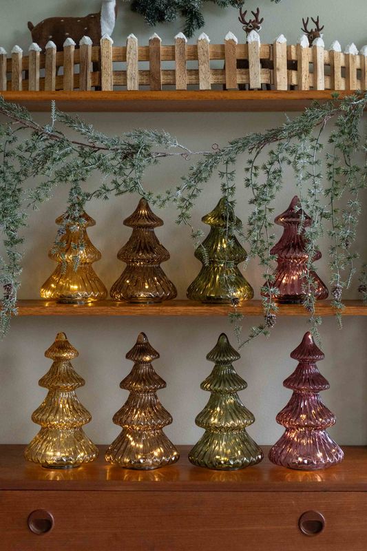 Glasstre LED 21cm - Grønn