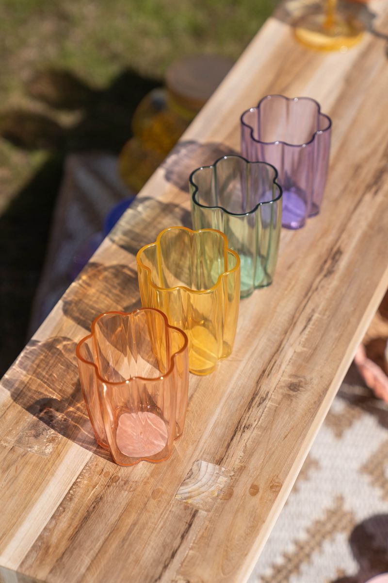 Blomst drikkeglass – 300 ml – grønn