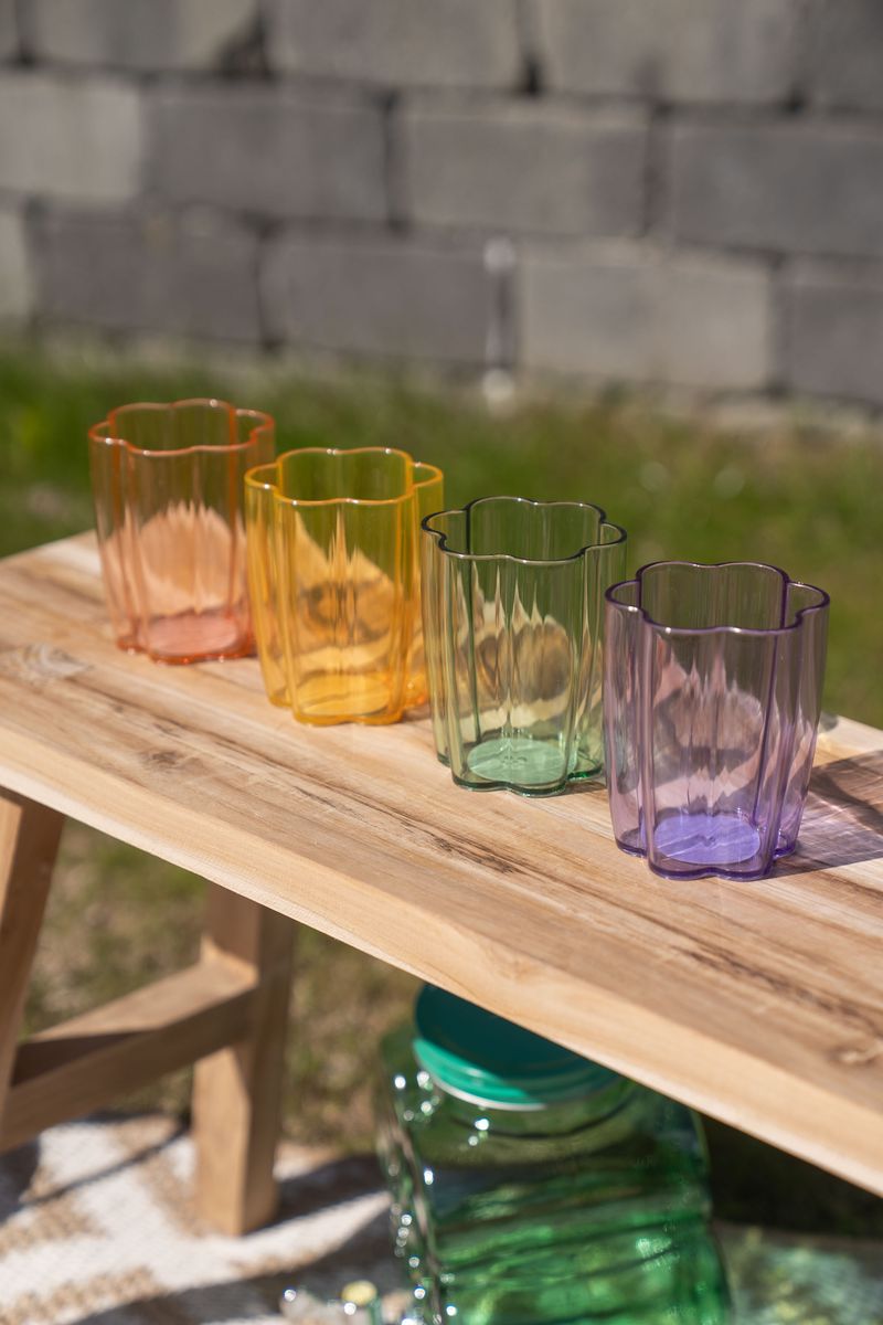 Blomst drikkeglass – 300 ml – grønn