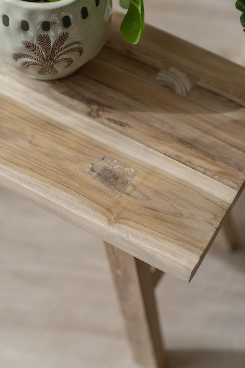 Benk i teak – 100×25×42 cm