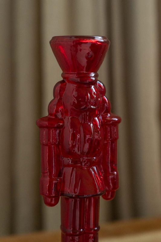 Nøtteknekker 22cm Glass - Rød