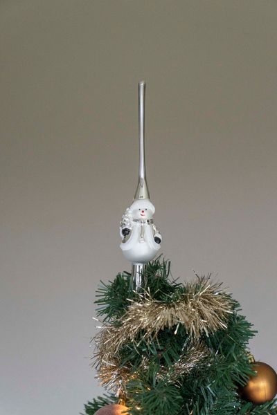 Hovedbilde Tretopper - Sølv Snømann 25cm