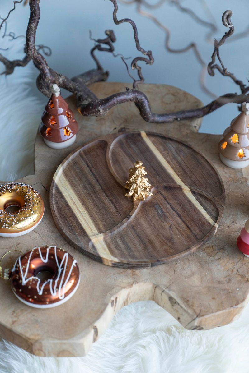 Serveringsfjøl m/Juletre Gull