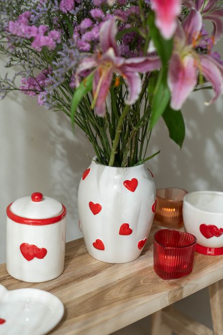 Hovedbilde Vase - Hjertedryss 18cm 