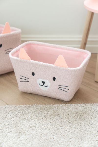 Hovedbilde Oppbevaringskurv katt - rosa 2pk