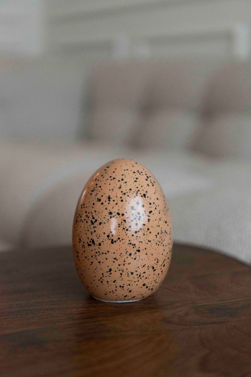 Egg 12cm Prikker - Brun