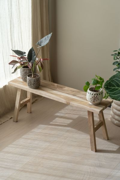 Hovedbilde Benk i teak – 100×25×42 cm