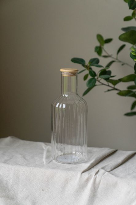 Hovedbilde Glassflaske m/bambuskork 1,4L