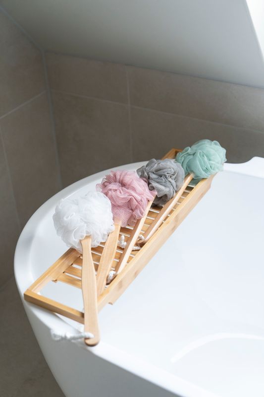 Loofah med håndtak - Rosa