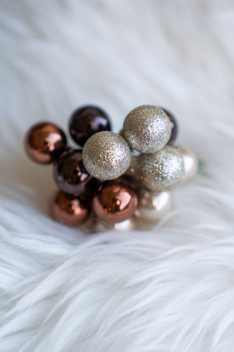 Julekuler på Ståltråd - Brun